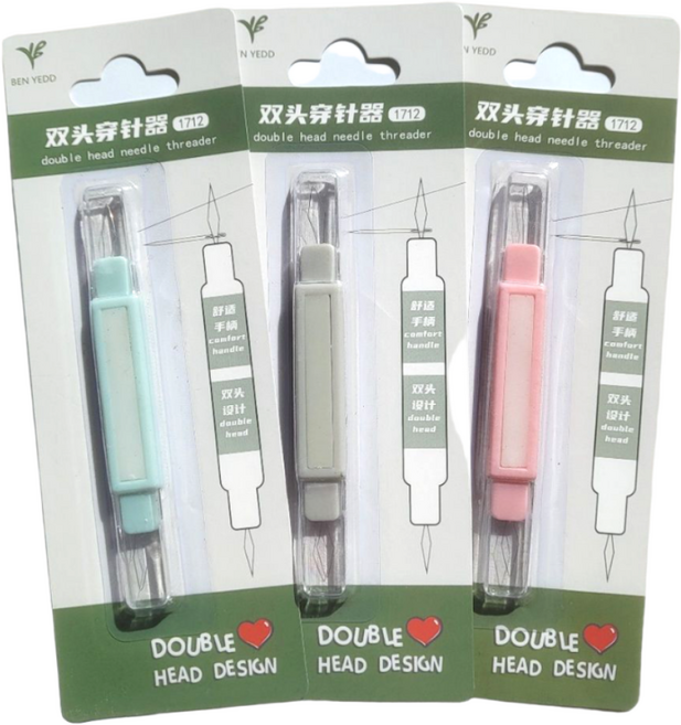 간단한 바늘꿰기 2 in 1, 2개, 혼합색상