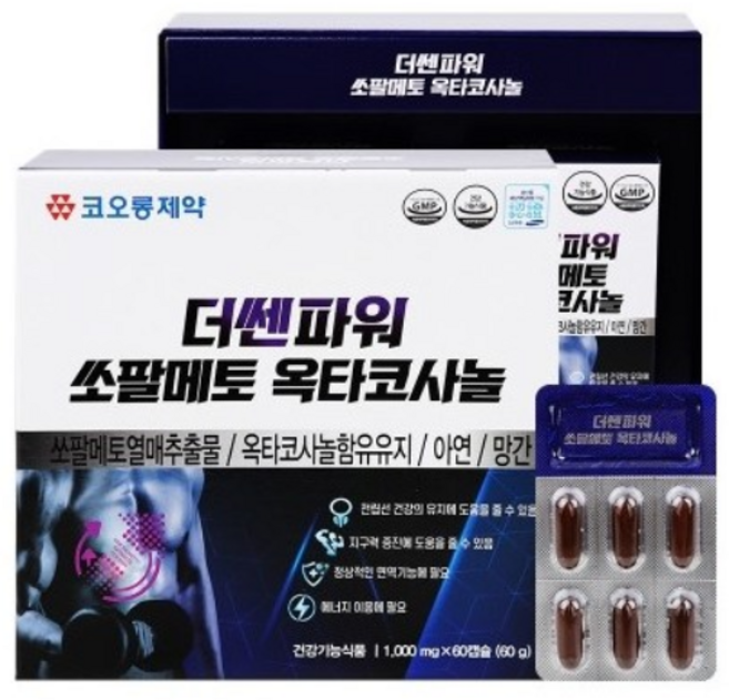 코오롱제약 더쎈파워 쏘팔메토 옥타코사놀 1000mg, 180정, 1개