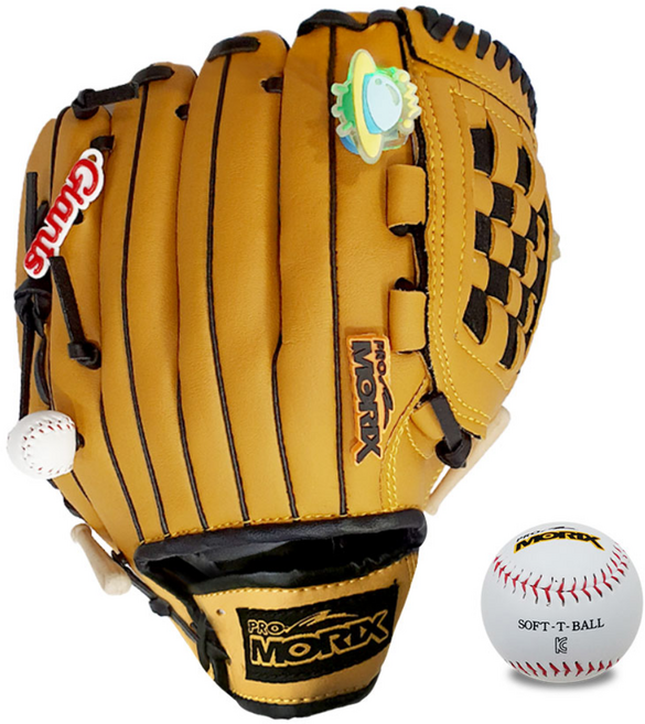 프로모릭스 글꾸하는 작은 야구글러브 (일고 브라운+공+일고 3종) 어린이 아동 성인, 일고3종, 1세트