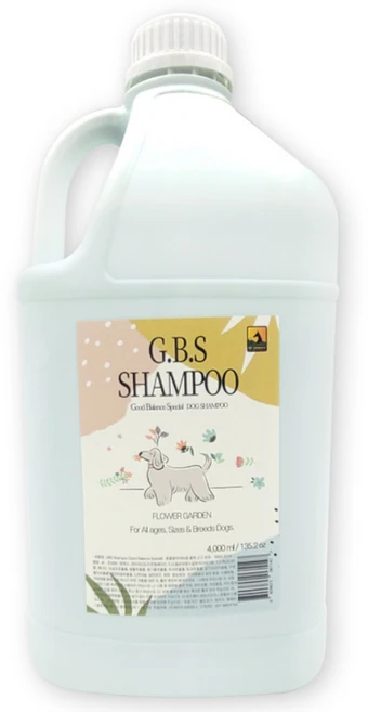 반려동물 GBS 대용량 샴푸 가든플라워향, 4L, 1개입, 1개 - 쿠팡