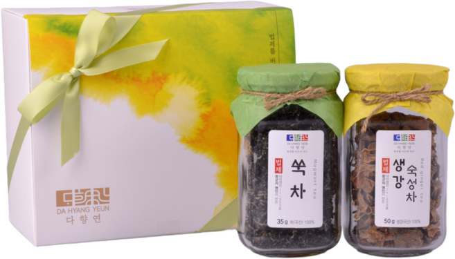 [다향연] 왕군자명인의 생강차 쑥차 2구 선물세트, 1개, 70g, 2개입