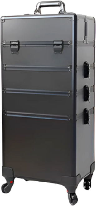 대형 메이크업캐리어 메이크업 박스 출장 가방, 블랙, 4세트