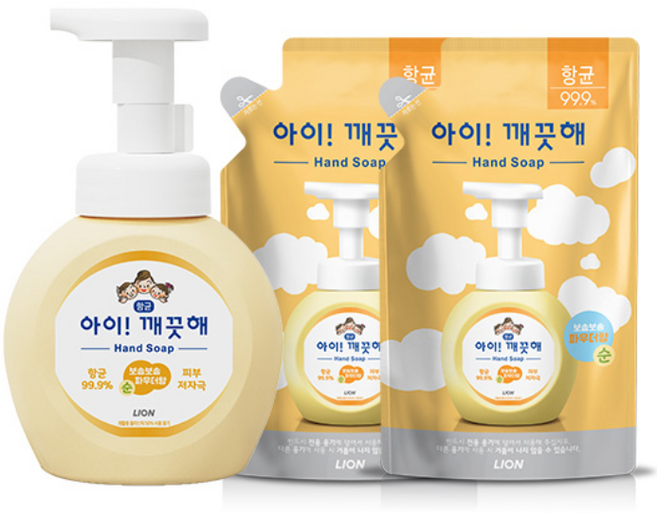 아이깨끗해 순 유아손세정제 용기 + 리필2개 세트, 1개