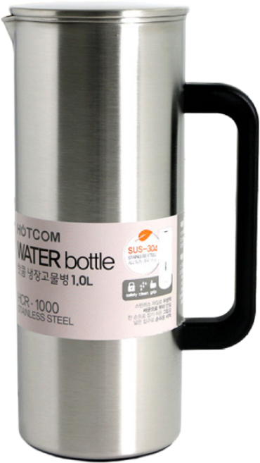 핫콤 스텐레스 손잡이 냉장고물병 1.0L 스텐물병, 단품, 1개