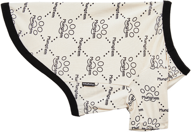 멍템 강아지 외출복 실내복 멍셔리 반팔티, 블랙, 1개