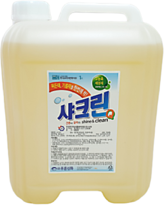 샤크린Q 18L 기름때 찌든때 얼룩 작업복 정비복 조리복 세탁 세제 애벌빨래 호텔 빨래방 맛사지샵 클리너 세정제, 1개
