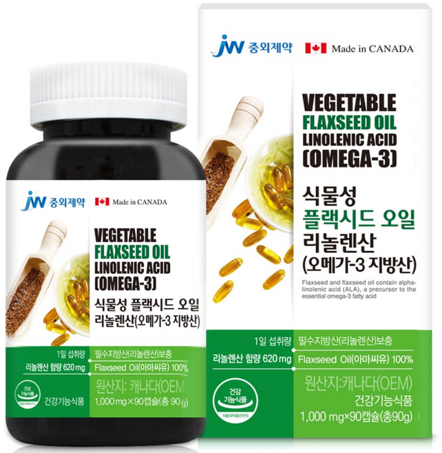 중외제약 식물성 오메가3 지방산 플렉시드오일 리놀렌산, 90정, 2개