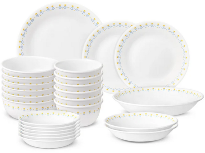 코렐 쁘띠튤립 디너웨어 세트 24P 신혼 새식기 이사 선물세트 2~4인 가구 밥그릇 국그릇