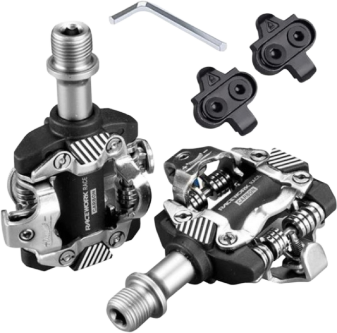 [RACEWORK] 경량 MTB 클릿페달 (시마노호환 클릿포함) - 클릿패달, 1세트, 블랙