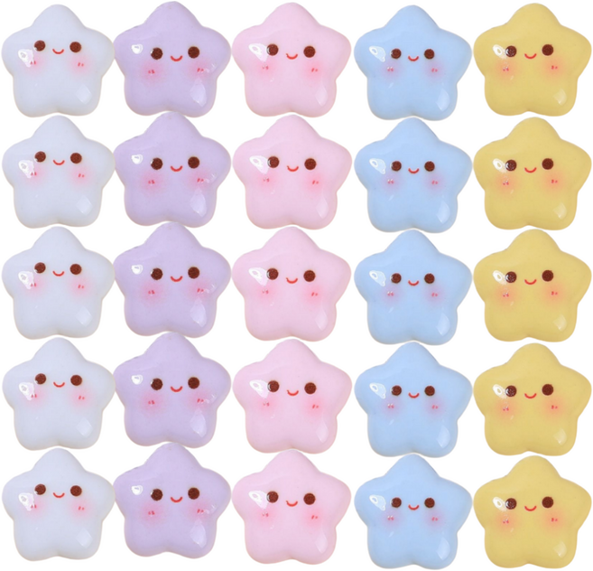 담다 20개입 DIY 파스텔 별모양 미니 데코 파츠 (폰꾸&다꾸&키캡&키링&레진아트), 1세트, 혼합(KD480)20P