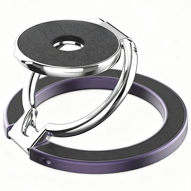 미블룸 양면 자석 초강력 초슬림 핑거 맥세세이프 스마트 거치대, 1개, 퍼플
