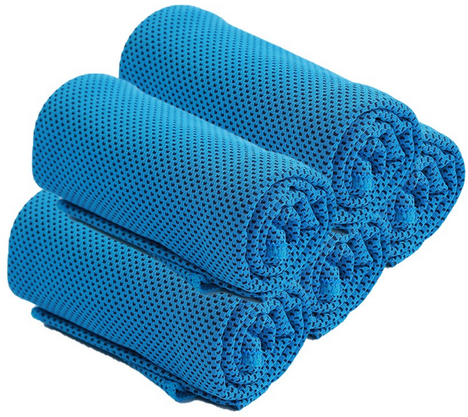 4+1 스포츠 쿨 타올 등산 헬스 운동 수건, 블루, 5개
