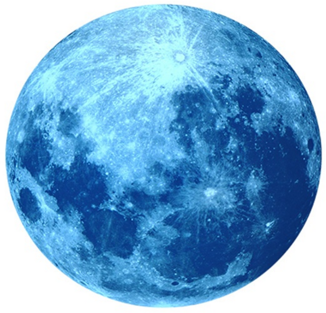 로이윙 Moon 달 인테리어 야광 형광 데코 스티커, 블루문