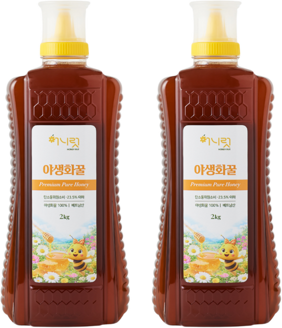 허니럿 야생화꿀 베트남 자연벌꿀, 2kg, 2개