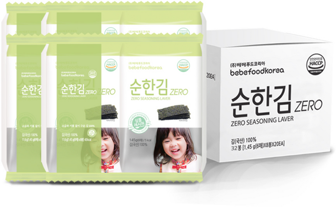 베베푸드 제로, 순한김, 1.45g, 32개