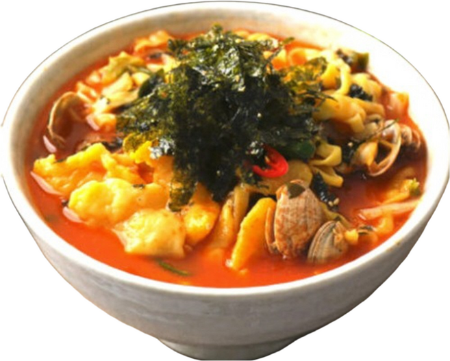 대구 팔공산맛집 얼큰이칼제비 2인분/ 얼큰한 생바지락 김가루, 1개, 528g