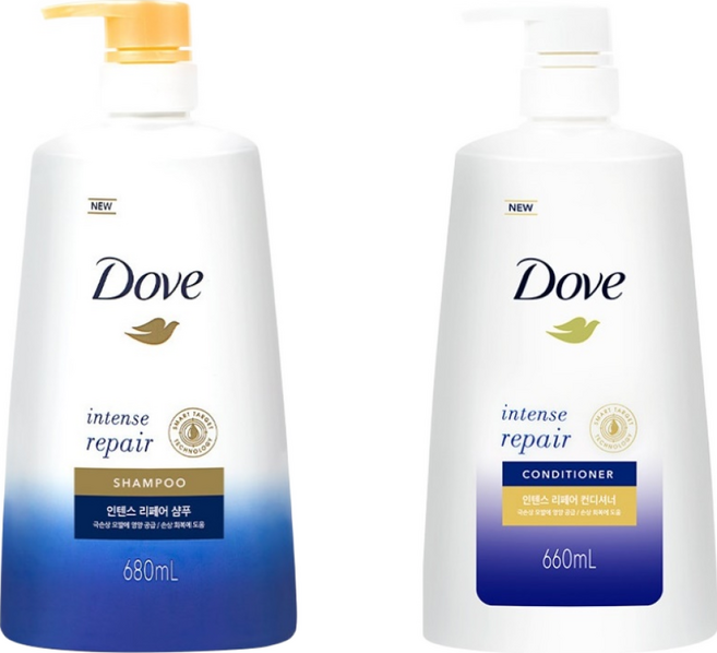 도브 인텐스리페어 샴푸680ml+린스660ml, 1개