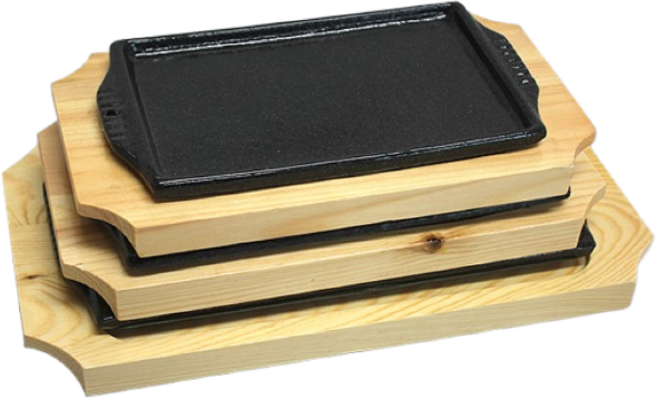 맥반석 스테이크판 장어판 주물팬(직사각), 3호