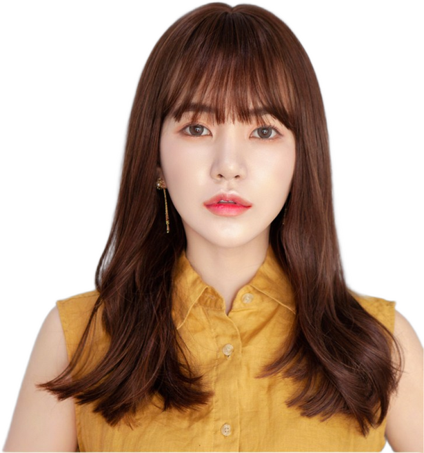 레이어드컷 통가발 인모 믹스 여자 가발 여성 탈모 항암 가발, 투톤브라운, 1개