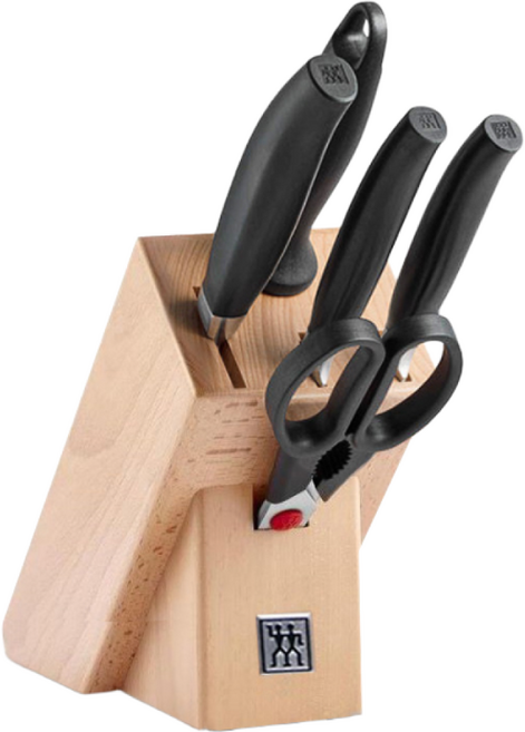 즈윌링 헹켈 파이브스타 6종 블럭세트, 1세트, 산토쿠식도+토마토나이프+과도+가위+칼갈이+블럭