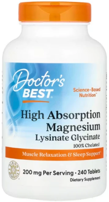 닥터스베스트 고흡수 마그네슘 100mg 240정 리시네이트 글리시네이트 킬레이트 비건, 1개 - 쿠팡