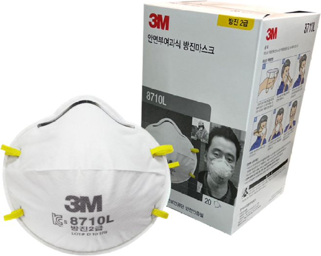 쓰리엠 안면부 여과식 방진마스크, 20개, 혼합색상