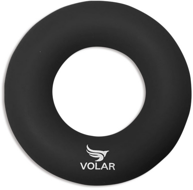 VOLAR 도넛 지압 타원형 실리콘 악력기 [색상별강도], 기본형, 블랙 ( 70LB )