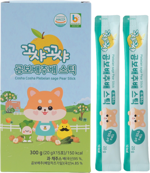 꼬샤꼬샤 곰보배추배 스틱, 20g, 15개
