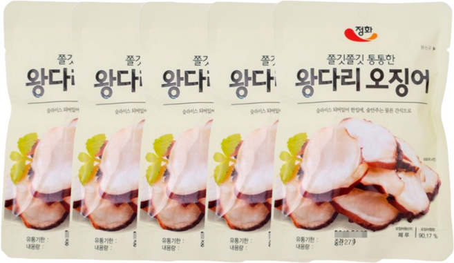 정화식품 왕다리 오징어, 27g, 5개