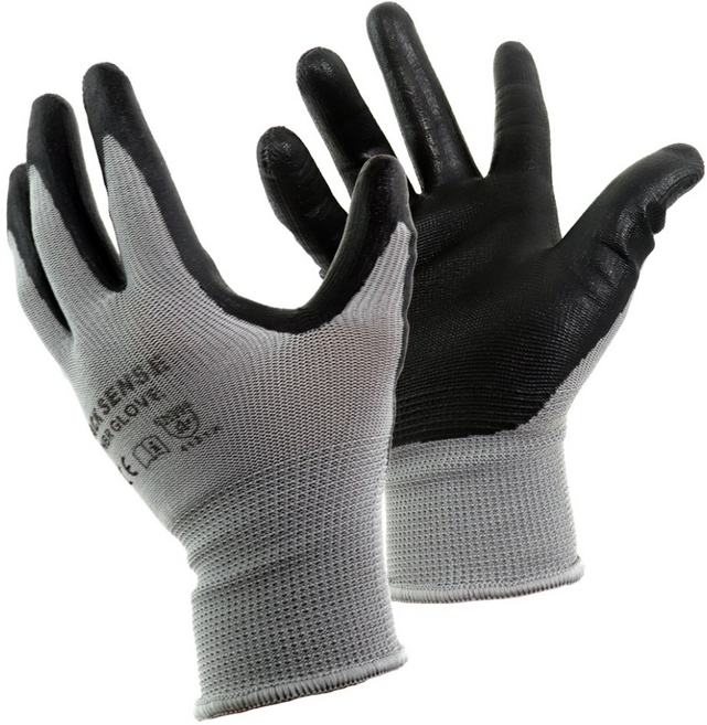 팩센스 스트롱 NBR 코팅장갑 PNG-001 반코팅 다목적 안전 작업장갑 스마트폰 터치, 10개, 그레이, M