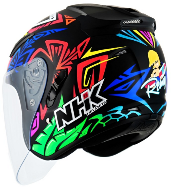 프로라이더스 오토바이헬멧 그래픽 NHK R1 헬멧 오픈페이스 하이바, 레미#2 크라이브무광블랙, S