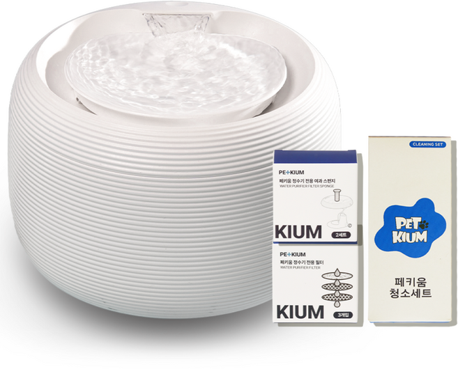 페키움 고양이 강아지 정수기 자동 급수기 저소음 올인원 세트, 페키움 자동 정수기 소모품세트, 1세트