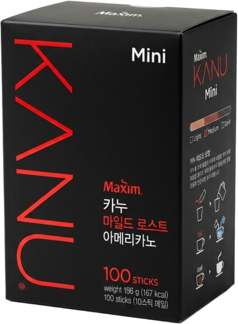카누 마일드 로스트 아메리카노 미니 0.9g 100개입 1개, 900mg