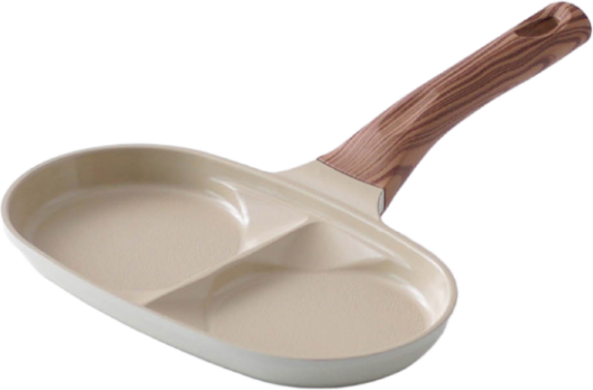 클레버팟 세라믹 인덕션 에그팬 IH 전팬 식기세척기 가능, 2구 에그팬, 1개