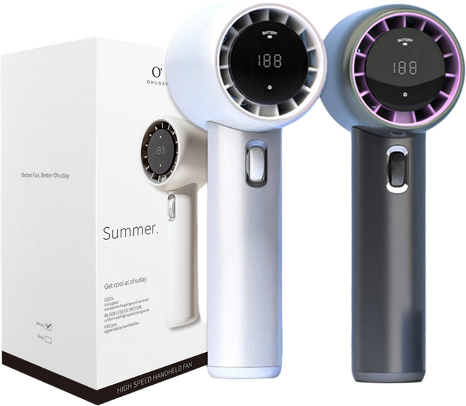 허리케인Pro 199단 초전도 냉각 역대급 바람 휴대용 선풍기 무선 손선풍기, 화이트, 허리케인 Pro