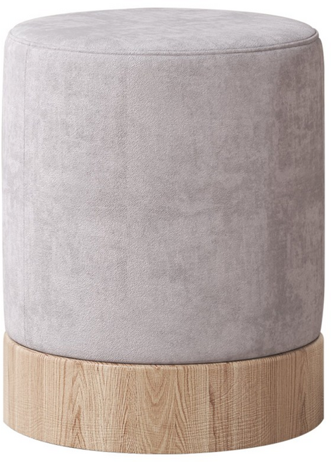 온더루프 오크 패브릭 스툴, 1개, 그레이