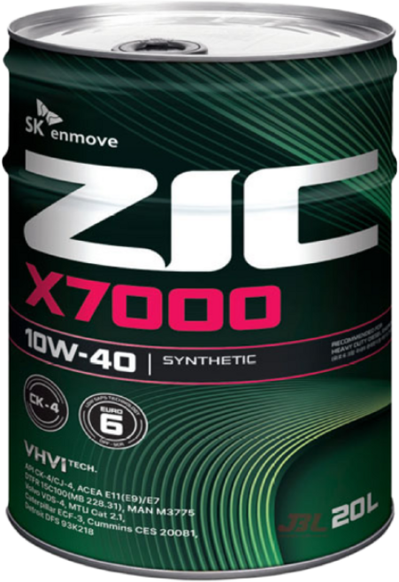 SK엔무브 지크 X7000 10W40 EURO6 20L (대형디젤 CK-4), 1개