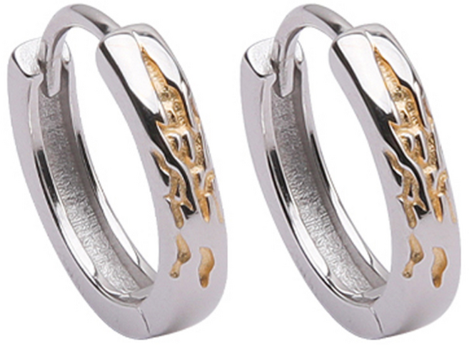 유금 귀걸이 피어싱 남녀공용 링 귀걸이 실버925 귀걸이 알러지방지 100% 은침 귀걸이 한 쌍