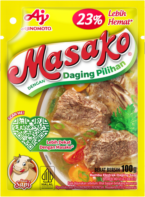 아시아푸드 비프 아지노모토 마사꼬 붐부 엑스트렉 다깅 사삐 MASAKO DAGING SAPI, 5개, 100g