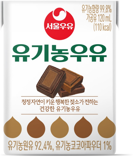 서울우유 유기농우유 초코, 120ml, 16개