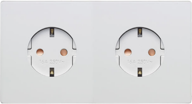 나노 유로 화이트 융스타일 접지콘센트 2구(2개용), 1개