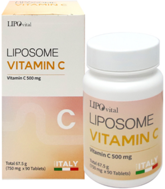 이탈리아 [LIPO vital] 리포바이탈 리포좀 비타민C 750mg x 90정, 1박스