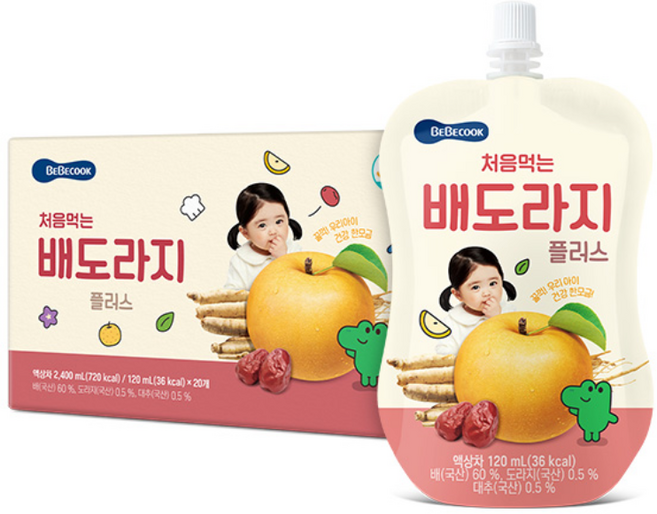 베베쿡 처음먹는 배도라지 플러스 주스, 혼합맛(배/도라지), 1개, 2.4L