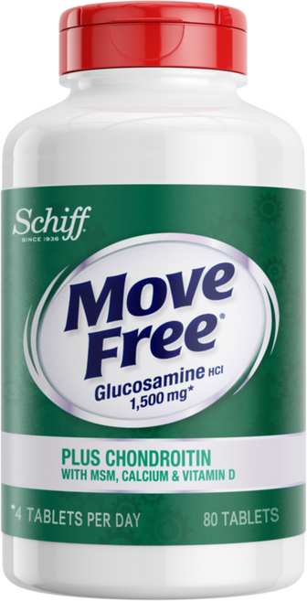 무브프리 글루코사민 HCI 1500mg 플러스 콘드로이틴 타블렛, 1개, 80정