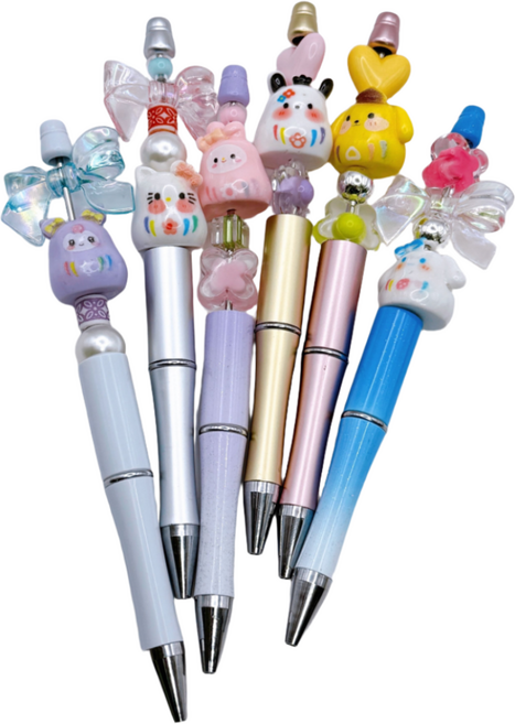 볼펜 꾸미기 6개 FULL SET 캐릭터 비즈 동대문 볼꾸 DIY, 1세트, 볼펜꾸미기 6종 FULLSET