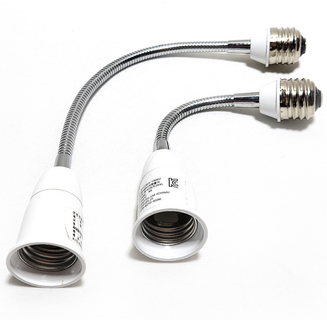 자바라 연장 소켓 E26 전구 램프 연결 26베이스 vi, 30cm 연장, 1개