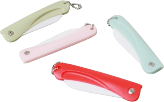 캠핑 등산 야외용 접이식 세라믹 과도 휴대용칼, 연두, 1개