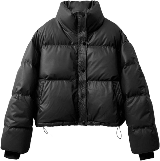 TIMEPURE 겨울 여성용 숏 패딩 짧은 기장과 세련된 디자인의 넥라인이 돋보이는 면패딩 작은 체형에도 어울리는 스타일 숏 다운 패딩 점퍼