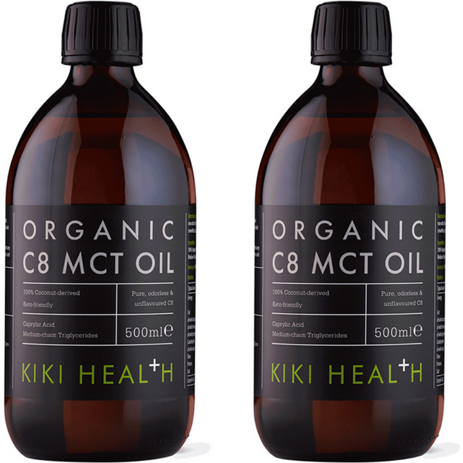 키키헬스 유기농 C8 MCT 오일 100% 코코넛 500ml 비건 뉴트리션 kikihealth, 2개