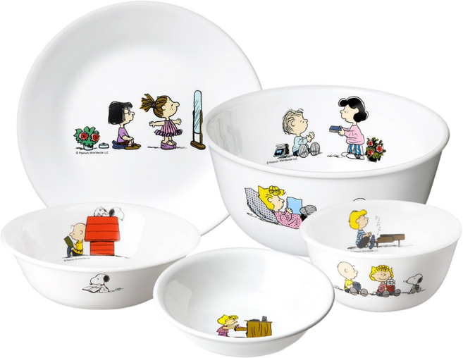 코렐 스누피더홈 1인 5P 필수세트, 혼합, 1세트, 1세트